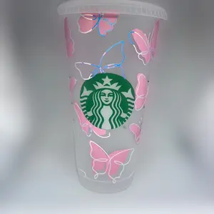 lined butterfly Starbucks tumbler