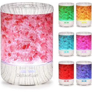 3 in 1 Essential Oil Diffuser with Himalayan Salt Lamp and Ultrasonic Cool Mist Humidifier for Small Room Home Office 120ml 7 - Color Changing LED Night Lights