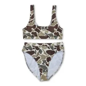 Adult Green Camouflage Print Swimsuit for Women