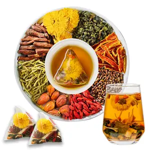 Goji Berry Chrysanthemum Tea -A natural blend of eight herbal ingredients  ，15packs，Dandelion, wolfberry, honeysuckle, chrysanthemum, and cassia seeds;plant herbs