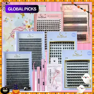 Individual False Eyelashes Kit, 1 Set Individual Lash Extensions Eyelash Extension Natural-Look Self-Grafting Volume Curl Cluster Lashes, Eye Makeup Enhancement False Lashes for Women and Girls, DIY False Eyelashes, Winter Gift #GLOBAL PICKS