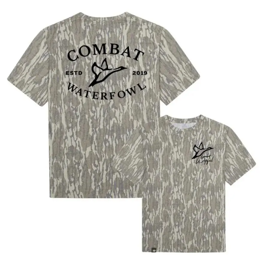 Combat Waterfowl T-Shirt Camo Tee | Unisex Bottomland Combat T-Shirt Camouflage Waterfowl Shirt Outdoor