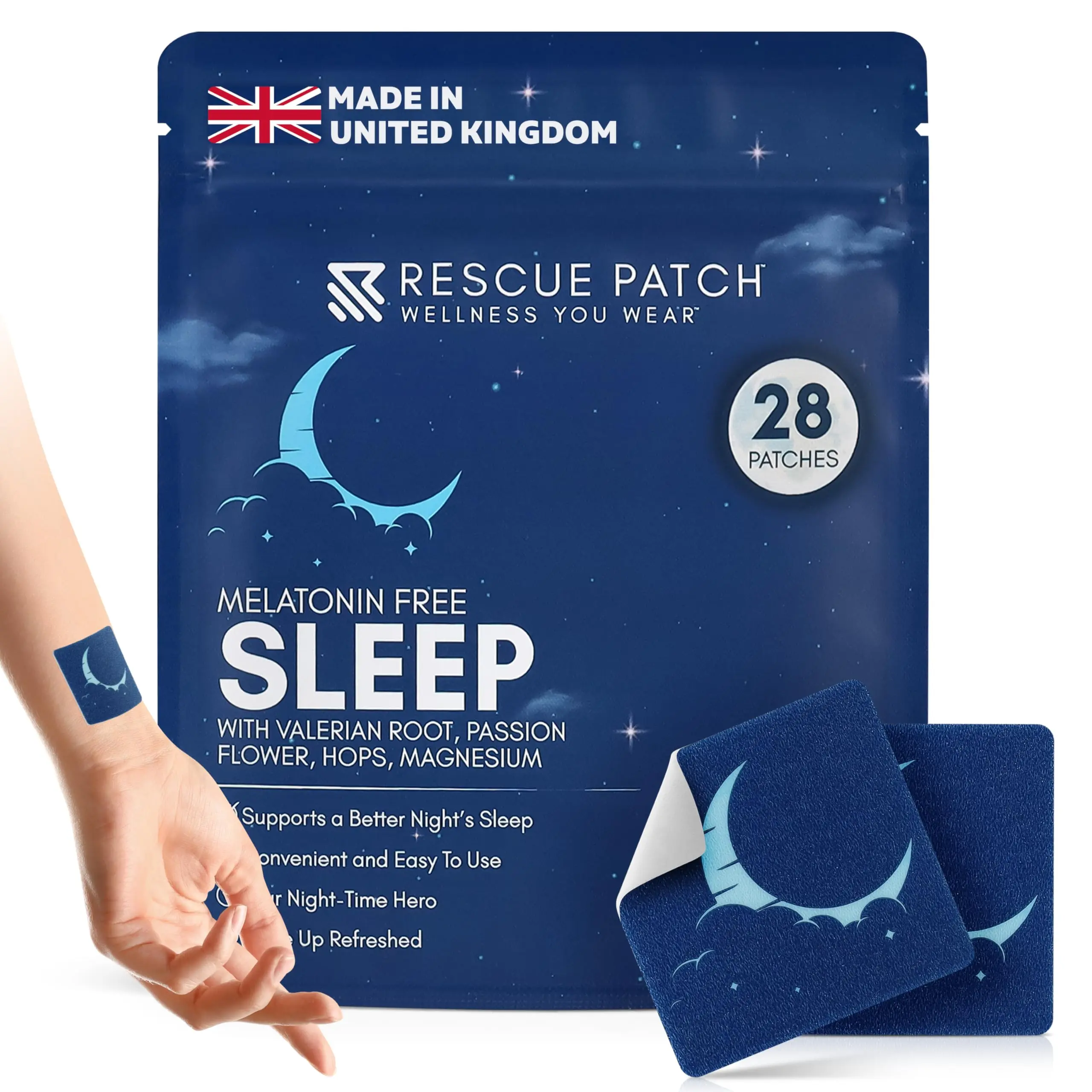 Sleep Patches for Adults Extra Strength – Natural Sleeping Patch, Melatonin-Free Patch for Relaxation & Restful Night – Long-Lasting Formula (8 Pack)