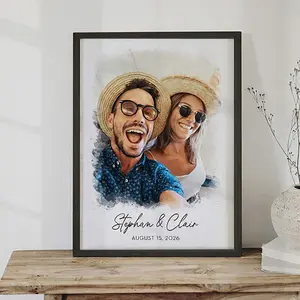 Custom Couple Portrait with Framed Picture