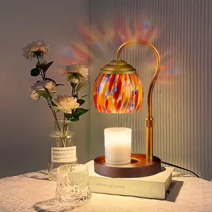 Candle Warmer Lamp with Adjustable Brightness Temp Height Removable Shade & Timer for Customizable Ambiance