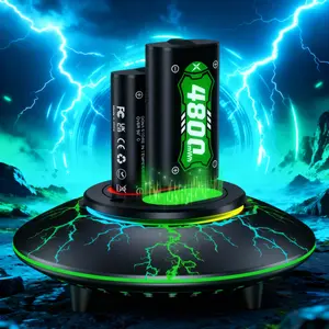 Ponkor Lightning Xbox Controller Rechargeable Battery Packs (4×4800mWh) with Fast Charging Dock, Compatible with Xbox One, Series X|S, High-Capacity, Long-Lasting, LED Glow, Overheat Protection