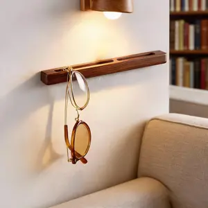 Modern Walnut Wood Eyeglass Stand, Space-Saving Desktop Decoration, Wooden for Living Room Bedroom Office, Stable Base for Glasses Reading Glasses Fashion Glasses Storage