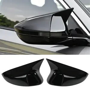 2PCS Side Mirror Cover Caps Rearview Custom For Honda Accord 2018-2022 Premium Material Ox Horn Mirror Cover Replacement Glossy Black Car Accessories Vehicle