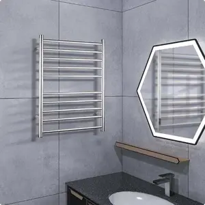 Electric Heated Towel Rack For Bathroom, Wall Mounted Towel Warmer, 10 Stainless Steel Bars Drying Rack