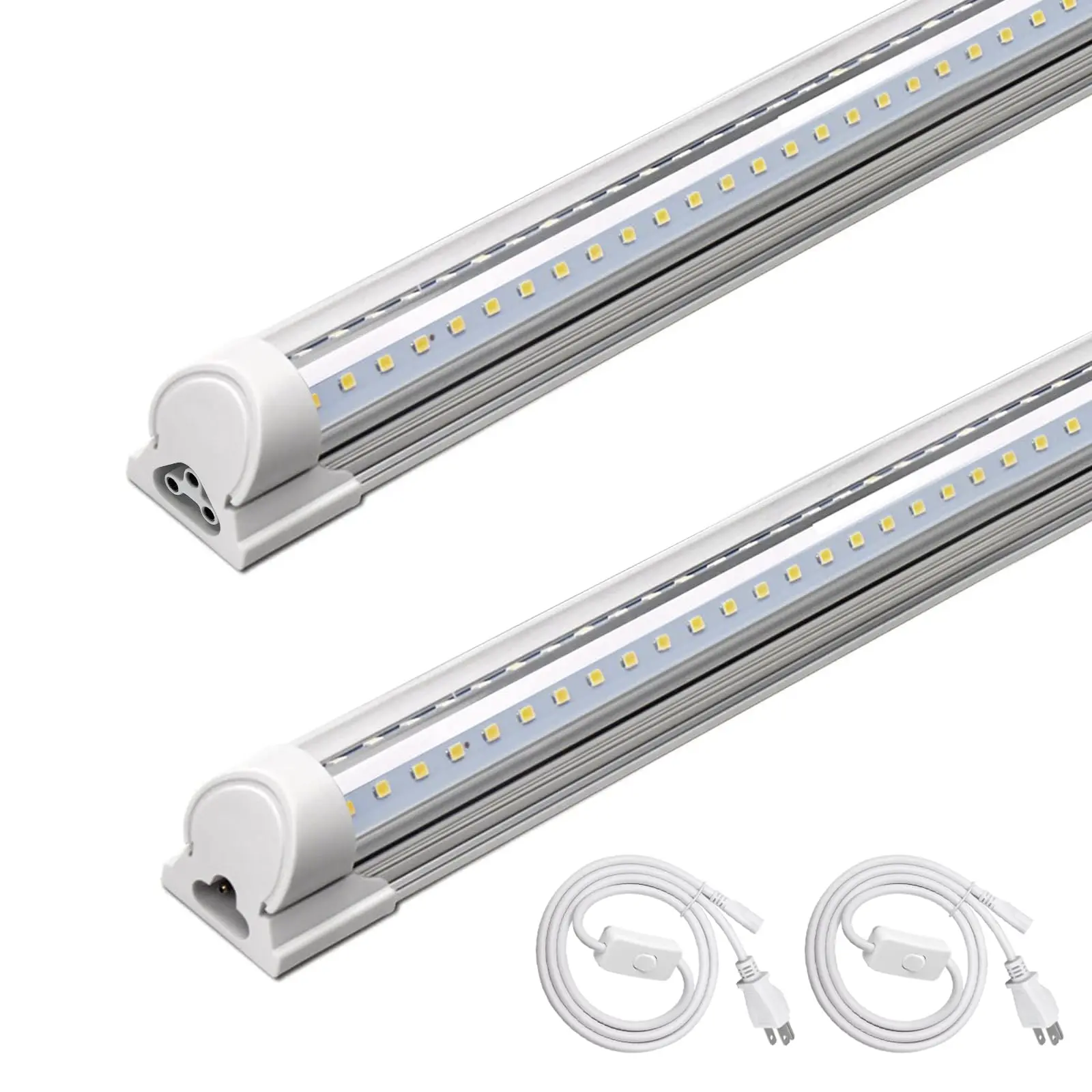 Barrina T8 LED Shop Light 4FT, 40W 5500LM 5000K, Clear Cover, Garage Lights Ceiling, V-Shape LED Light Fixture, Work Shop Lights for Garage, Warehouse, Basement, ETL Listed, 2 Packs