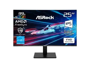 ASRock Phantom Gaming 24 inch (24.5" actual) Full HD 144Hz IPS with AMD FreeSync (Adaptive Sync) 1ms Computer Monitor for both Work and Gaming CL25FFB