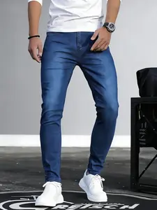 2026Jeans Men's straight leg jeans, comfortable mid waist casual jeans, business comfortable fashionable versatile jeans