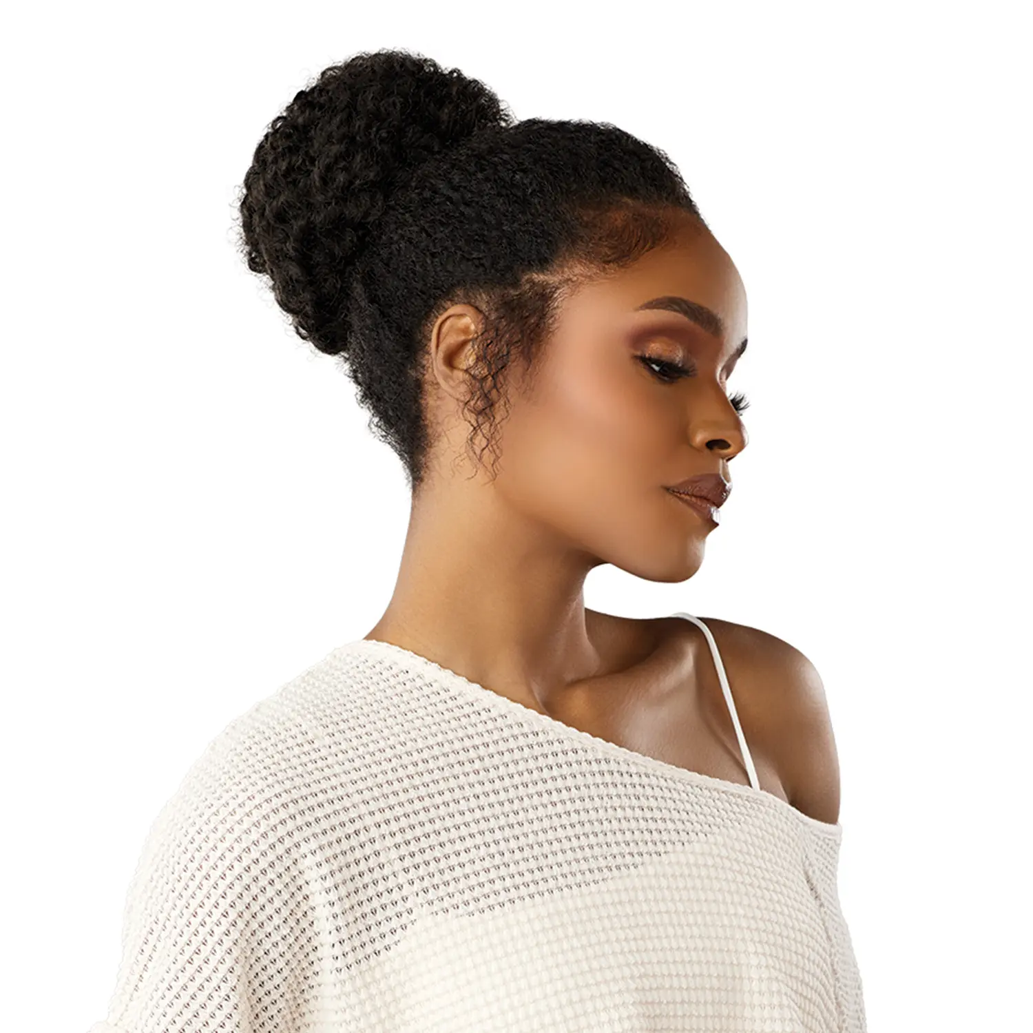 Sensationnel Lulu Glueless Kinky Bun Unit 1, Quick Change Synthetic Hair Piece With Natural Textures