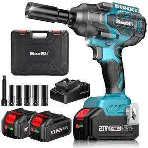 Seesii 1000Nm(738ft-lbs) Cordless Impact Wrench,1/2" High Torque Brushless Impact Wrench w/2x 4.0Ah Battery,Fast Charger, 1 Extension Bar, 5 Sockets & Storage Case, Pistola De Impacto, Electric Impact Wrench for Car Truck,WH760 Black Friday Deals
