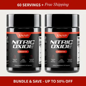 2 Pack - Snap Supplements - Nitric Oxide Booster - Support Healthy Blood Circulation - Nitric Oxide Supplement for Men and Women - 3rd party tested - 60 Count