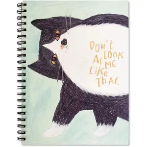 Don't Look At Me Like That/ Cat Cover 8.5x11inches Hardback Sketchbook, Blank 40 Sheets Spiral Bound Sketch Pad, 170gsm Acid Free Drawing Art Paper