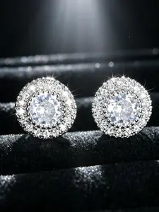 Fashion Stud Earrings Unisex High Quality Earrings for Women & Man Synthetic Zirconia Inlay Earrings for Delicate Jewelry, Dainty Fashion Jewelry, Perfect for Engagement Weddings, Daily Wear Anniversary Gift