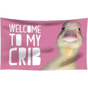Welcome to My Crib Funny Wall Hanging for Room 60x40inch for Bedrooms Living Rooms Bars College Dorms Decor