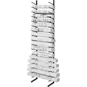 【SummerFinds】VEVOR Blueprint Storage Rack,  , Hanging Poster Display Rack 16-Tier, Vertical Blueprint Roll File Holder 2 Rolls/tire, Roll File Storage Rack for Blueprint Map Poster