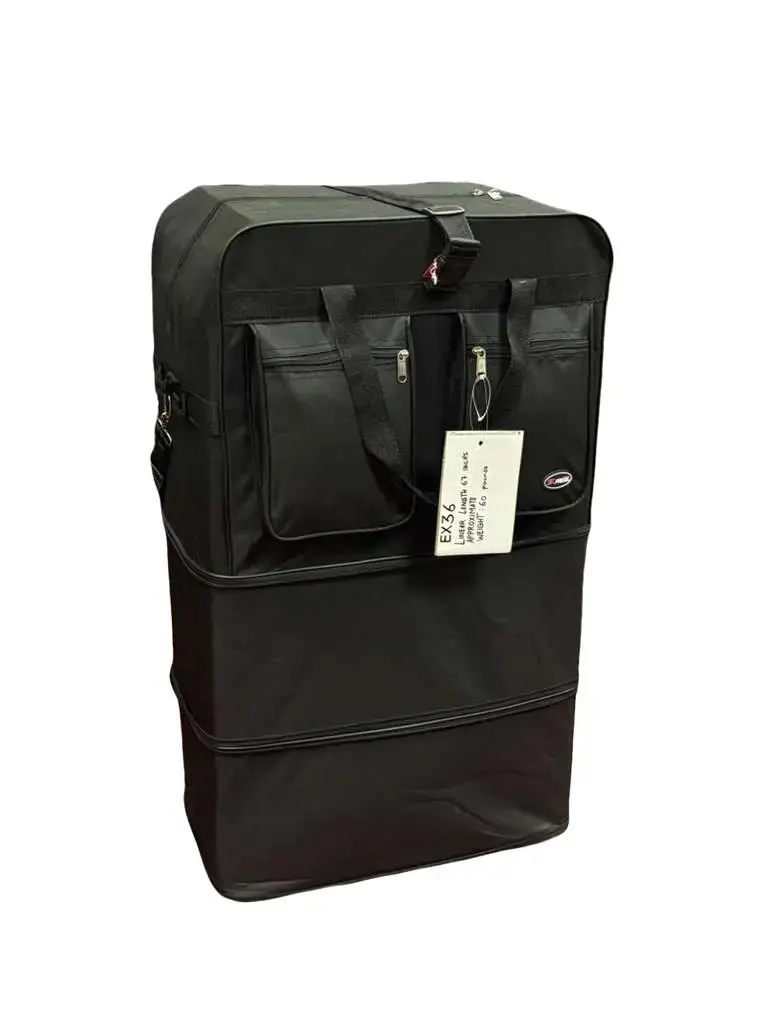 36” Black Expandable Rolling Duffle Bag with 5 Wheels – Heavy Duty Travel Luggage