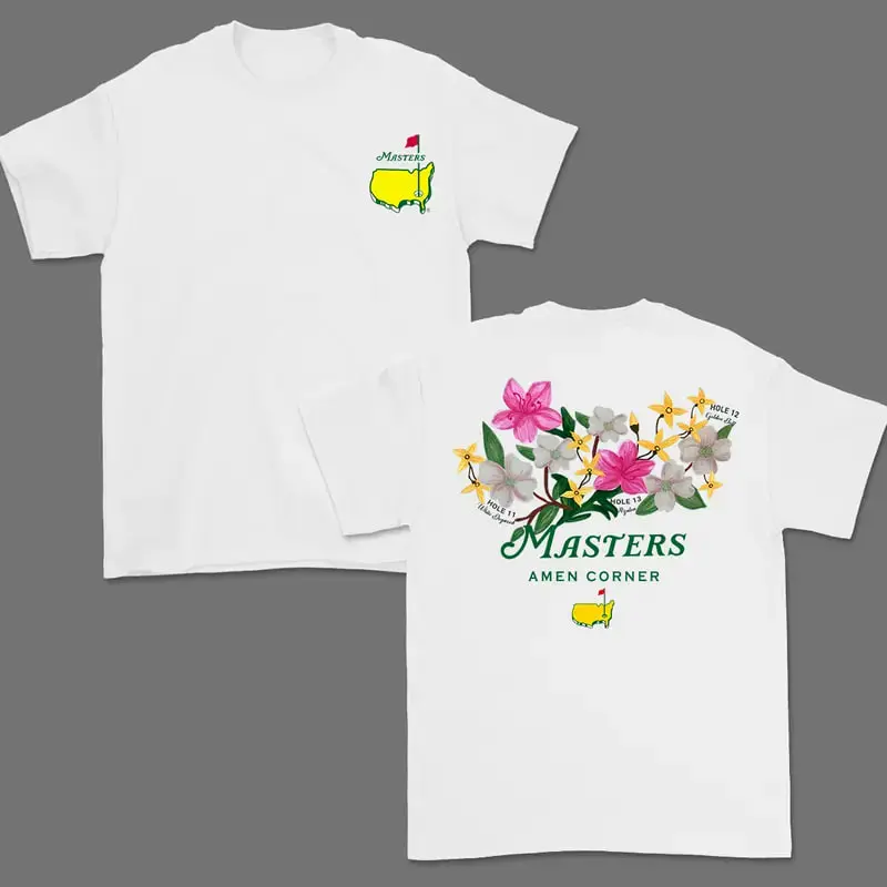 Unisex Oversized Cotton Golf Shirt - Masters Amen Corner, Classic Collar, Soft Vintage, Breathable Fabric, Casual Sportswear Gift Idea