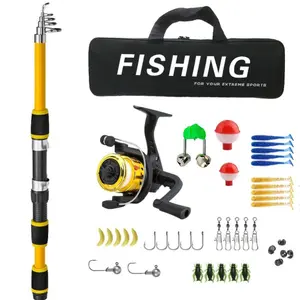 Fishing Rod & Reel Set, 1 Set Telescopic Fishing Rod & Reel Combo with Carrier Bag, Fishing Gear, Outdoor Fishing Accessories, Fishing Tackle Kit, Fishing Equipment, Fishing Supplies