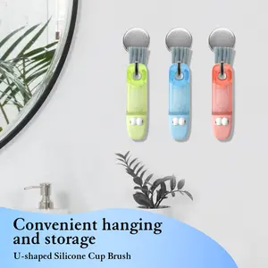 4 In 1 Cup Lid Cleaning Brush Set Multifunctional Silicone Crevice Cleaner Brush 3 Pack Home Kitchen Gap Cleaning Tools For Bottle Cup Seam Stain Removal