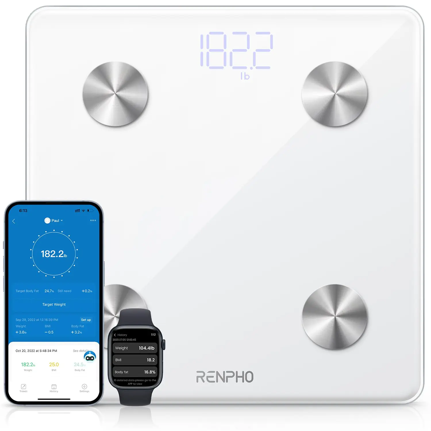 [Livestream Exclusive] RENPHO Elis 1 Smart Weight Scale, Body Composition Analysis with App Sync and Bluetooth Body Fat Monitor Gym Gifts Spring Glow Up