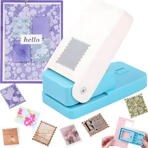 Postage Stamp Punch for Paper Crafts – Turn Any Paper Into Perfect Vintage Stamp Designs Instantly, Large Manual Lever Floral Stamp Puncher & Craft Paper Trimmer for Scrapbooking, Junk Journals, Greeting Cards, Photo Albums, DIY Crafts, Creative DIY Gift