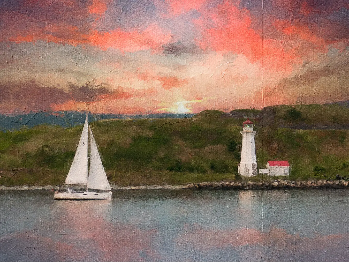 Come Sail Away Oil Painting on Canvas 40 x 20 Size For Living Room, Bedroom, Dining Room, Hallway or Office Decor Wall Decoration Artistic