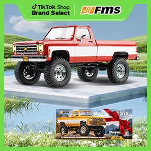 FMS 1/18 RC Crawler FCX18 Chevy K10 RC Truck RTR RC Car Model Car 8km/h 4WD 900mAh Hobby RC Cars Remote Control Car with LED Lights Vehicle 4-Ch 2.4GHz Transmitter