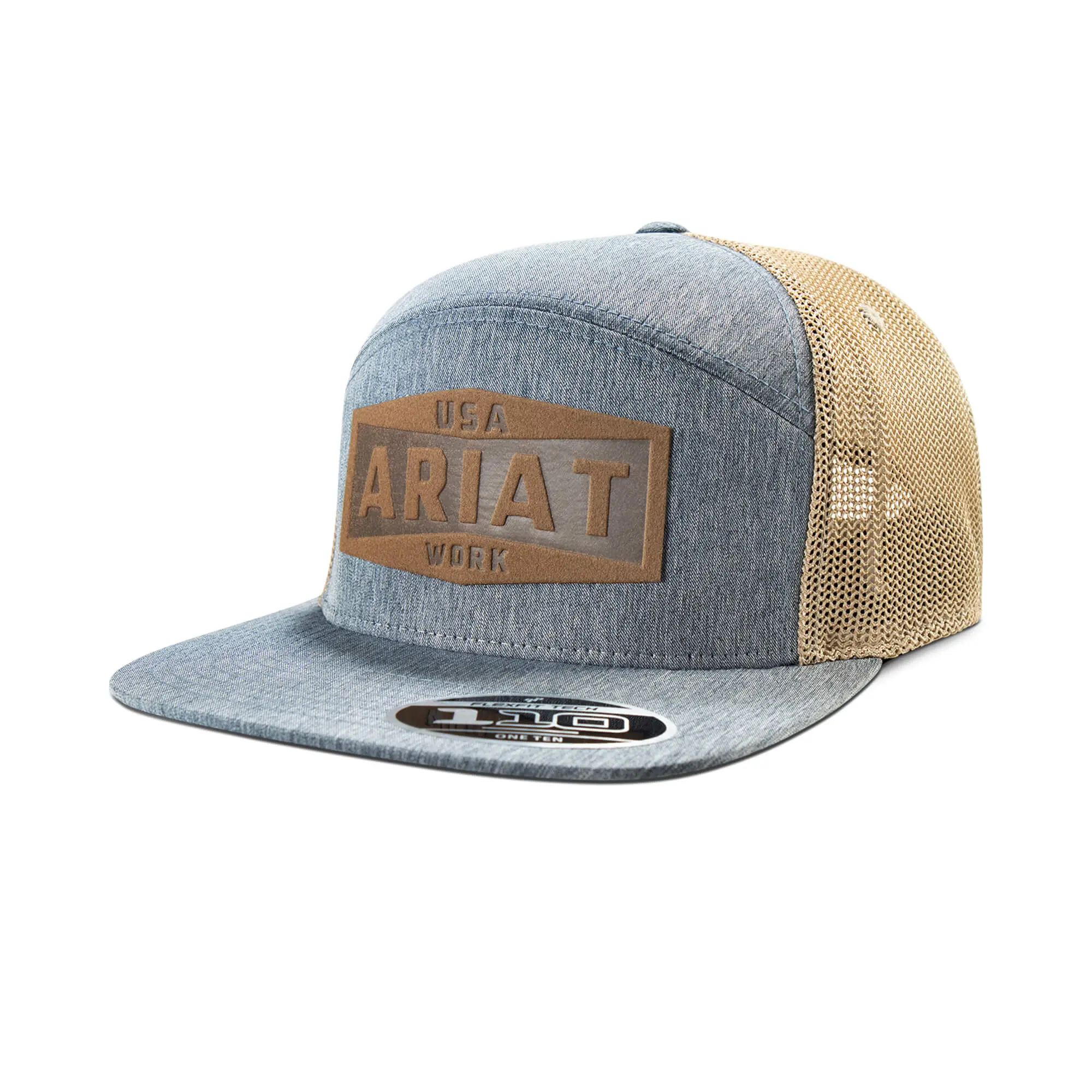 Men's Work Leather Badge Snapback Cap