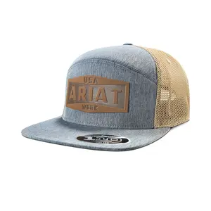 Men's Work Leather Badge Snapback Cap