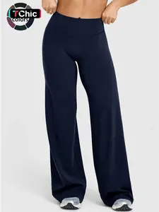 Women's High-Waisted Wide Leg Yoga Pants, Seamless Design, Stretchy Breathable Fabric, Flattering Fit for All Seasons, Versatile Everyday Wear
