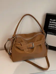 Fashionable retro women's handbag and shoulder bag,lightweight and minimalist daily wear. This solid-colored soft bag is suitable for women's daily casual use, commuting, work, and for students.