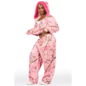 Shakeria Pink Tree Camo Baggy Fit Track Set