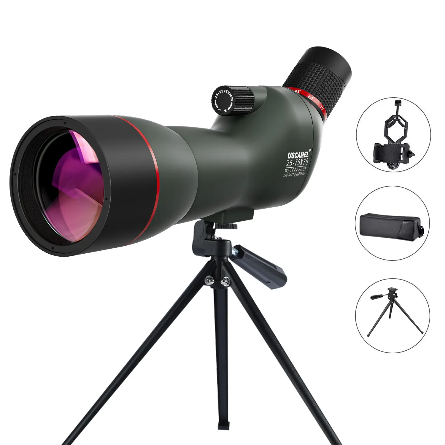 USCAMEL brand birdwatching goggles feature high-definition coating and adjustable zoom, making them ideal for outdoor travel, birdwatching, and enjoying scenery, as well as for capturing images with your phone.
