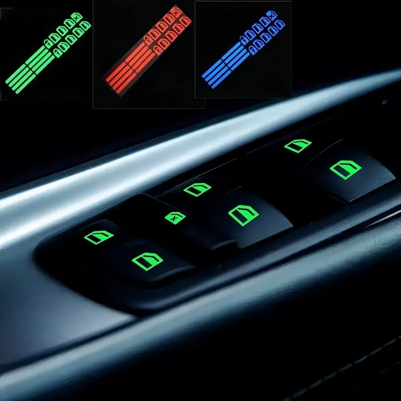18Pcs/set Car Function Button Switch Button Fluorescent Stickers Waterproof Wear-resistant Car Interior Decoration Stickers 2026 for your car decoration