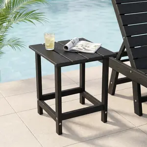 Polywood Outdoor Side Table, Classic Adirondack Style with Stainless Fittings for Pool, Patio, or Porch