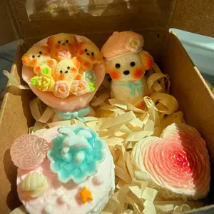 miniature gift set of dog and dessert