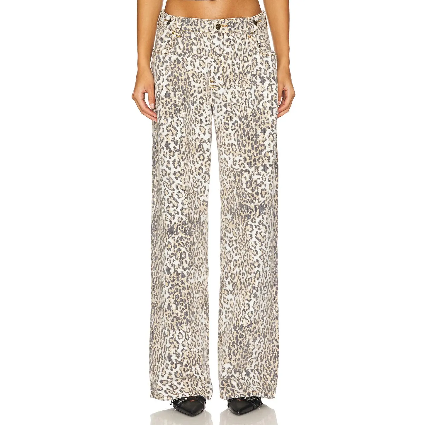 LIONESS She's All That Jeans in Leopard Fade