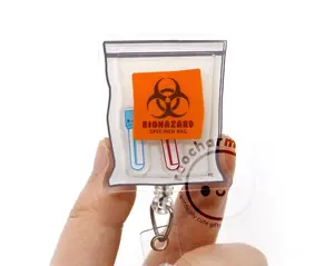 Blood Tubes Biohazard Acrylic Shaker Badge Reel for Nurses, Nursing Students, Phlebotomists, Phlebotomy Tech, MLS MLT Lab Techs Clinical Lab