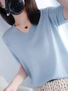 Women's Knitted Sweater, Plain Design, Basic, Medium Sleeve, Versatile Casual Wear, Perfect for Daily Use & Layering, Knitwear