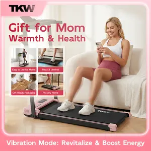 TKW 3-in-1WalkingVibration pad，Lightweight Under DeskWalking pad , Low-Noise Motor Walking Pad,with  Remote Control & Wheels for Easy mobility, LED Display