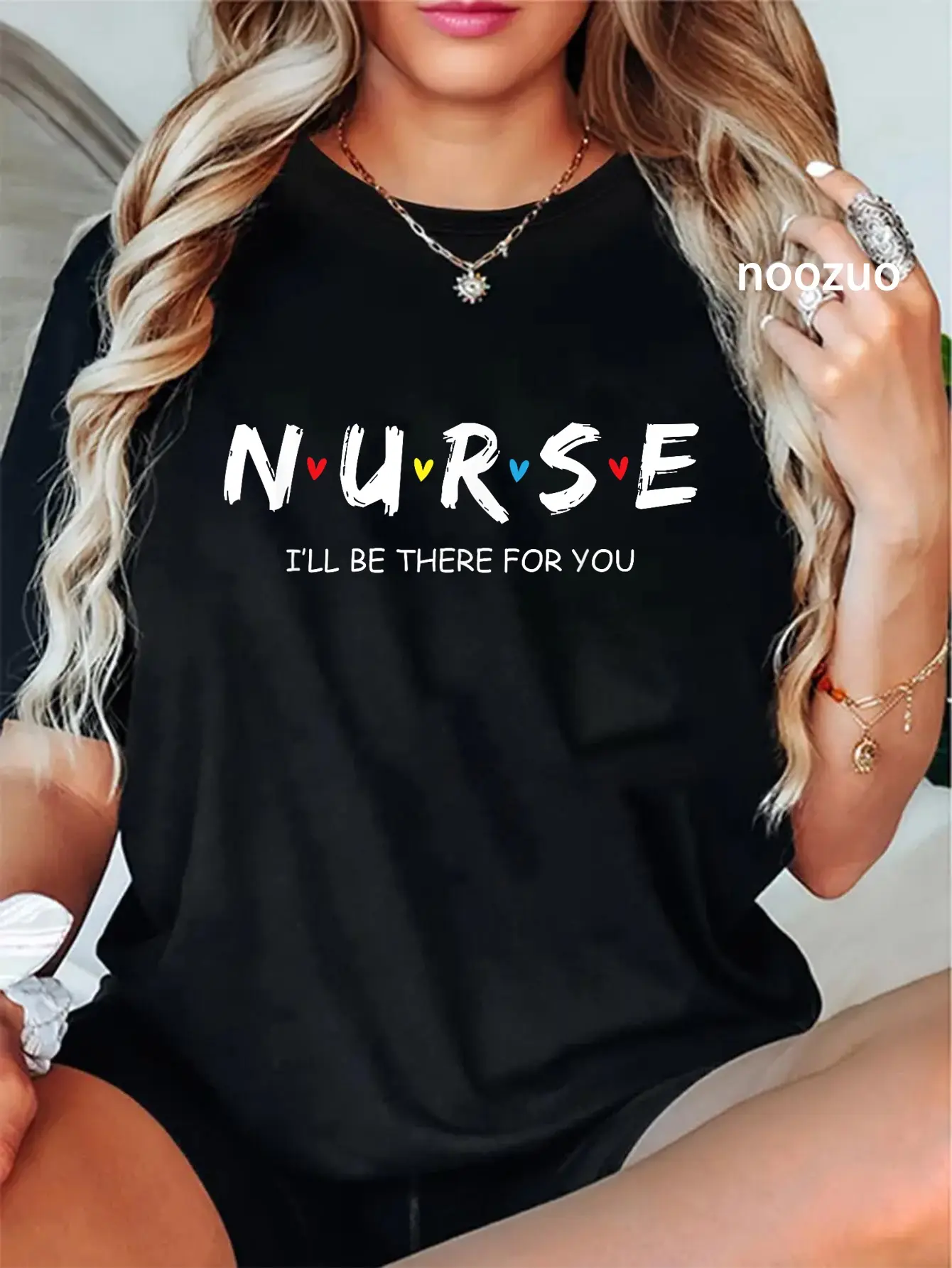 100% Cotton Unisex Cute Nurse Shirt I will Be There For You Gift For RN & LPN T-Shirt Casual Top
