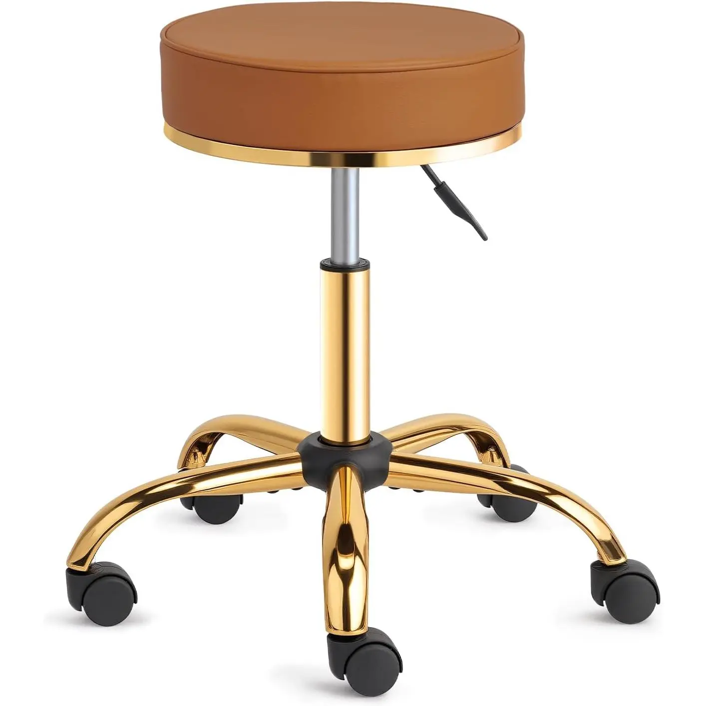 OmySalon Height-Adjustable Rolling Stool with Wheels - 360-Degree Rotation 360° Spin Safety Durability Adjustable Height-Increasing Vanity Spa Massage Commercial Office Furniture Chair, Adjustable Height-Increasing Stools, Durability Stools