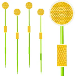 Driveway Markers Reflectors,Reflective Driveway Markers for Snow Plowing, 51Inch Fiberglass Pole Double Sided Reflectors for Driveway,Different Heights of Reflective (4Pcs)