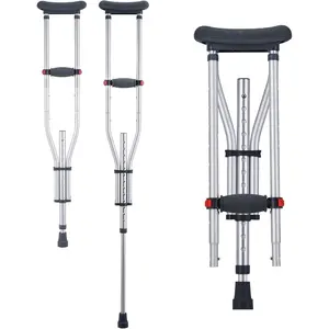 VEVOR Underarm Crutches, 13-Level Height Adjustable Underarm Walking Crutches, Lightweight Aluminum Crutches for Adults Teenager - with Soft Underarm Pad for Leg Injury Surgery Disabled, 1 Pair 300LBSVEVOR Super Brand Day