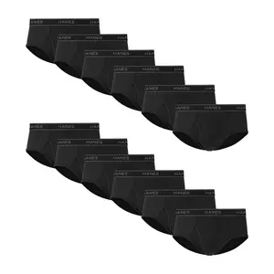 Hanes Men's Underwear Briefs Pack, 5-Pack, Sexy , Moisture Wicking, Black