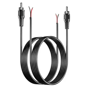 RCA to Speaker Wire Adapter, Speaker Bare Wire Cables to RCA Plugs Adapter Repair Speaker Cord for Speakers Amplifier Audio Video AV Receivers （2 Pack 20AWG 6.6 ft）